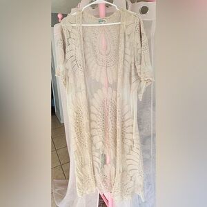 Rebellion Cream Lace Crochet Duster